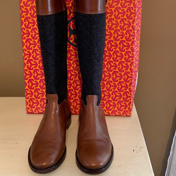 Tory Burch Brown and Gray Over the Knee Boots - Picture 2 of 7